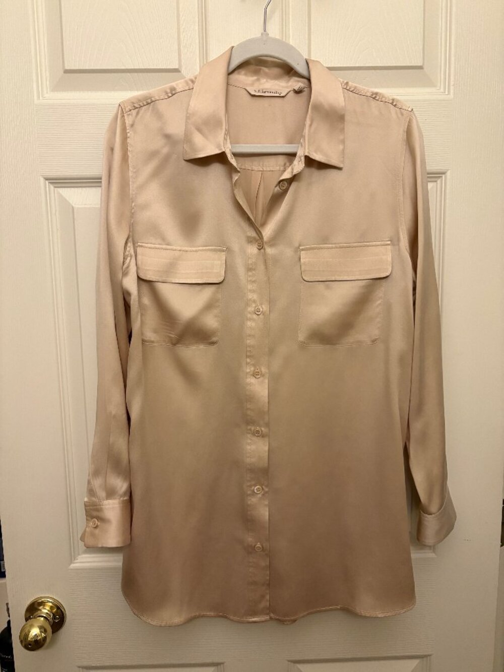 Soft Surroundings Silk Boyfriend Shirt
